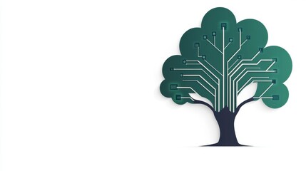 Innovative tree design incorporating technology and digital elements.