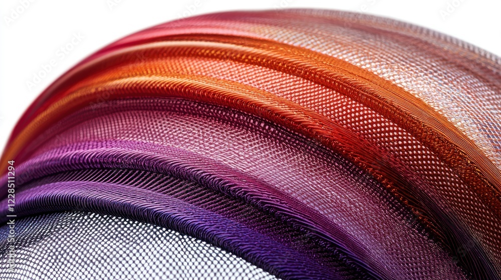 Poster curved mesh gradient spectrum on white background for abstract design