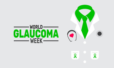  World Glaucoma Week. This holiday-themed design is perfect for backgrounds, banners, greeting cards, posters with text inscription, Classic social media posts. Vector illustration.