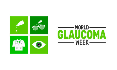  World Glaucoma Week. This holiday-themed design is perfect for backgrounds, banners, greeting cards, posters with text inscription, Classic social media posts. Vector illustration.