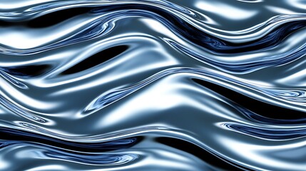 Naklejka premium Abstract Liquid Metal Blue Wave Pattern