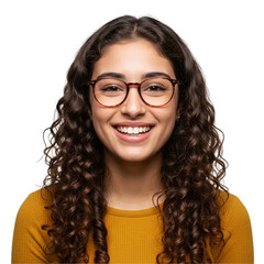 Obraz premium Happy and smiling young Uruguayan woman, isolated on a transparent background