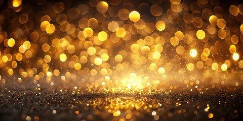 Golden Bokeh Lights in Dark Room , soft glow, rich texture,  soft glow, rich texture