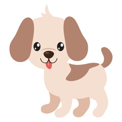 Cute little puppy dog vector cartoon illustration