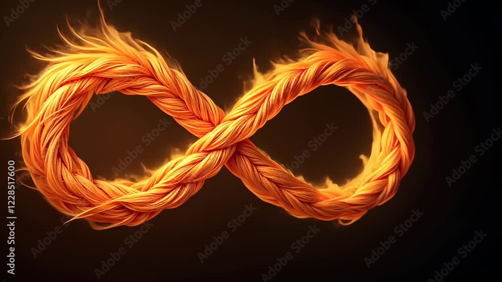 Poster fiery infinity loops twist and glow gracefully creating a mesmerizing visual effect