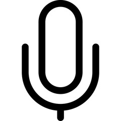 Microphone line icon, flat style vector illustration