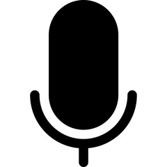 Microphone glyph icon, flat style vector illustration
