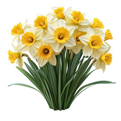 Fototapeta premium A vibrant bouquet of daffodils with yellow and white petals, symbolizing spring and renewal.