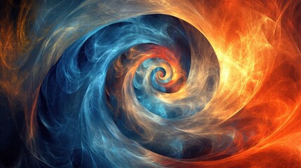 Obraz premium accidental spiral pattern in abstract technology background creates a mesmerizing visual effect, with its intricate interplay of geometric shapes and vibrant colors, evoking a sense of dynamic energy