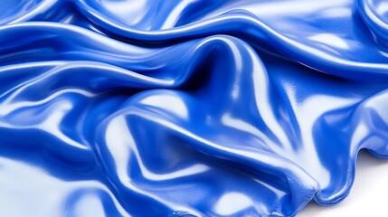 Obraz premium Draped Blue Satin Fabric Showing Rich Texture