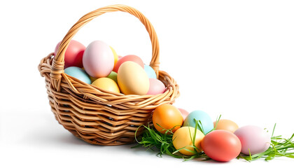 easter eggs in basket