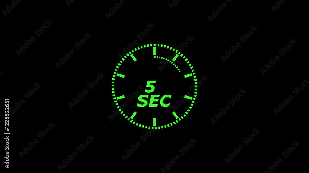 Poster 5 second countdown in circle animation