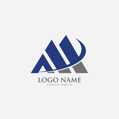 Fototapeta premium letter logo, m letter, type, text, m mountain fully editable vector logo template