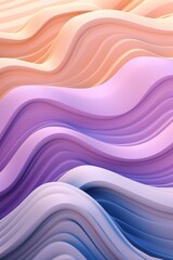 Abstract Pastel Wave Background Design: Fluid Wavy Lines in Soft Peach, Lavender, and Blue Hues