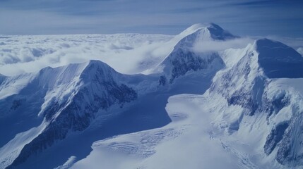Naklejka premium Experience exhilarating thrill of glacier snowboarding as you glide do