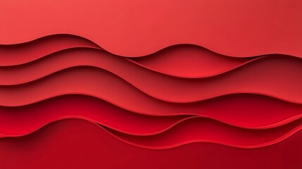 Obraz premium Abstract Red Wavy Layered Design Background