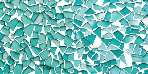 Turquoise Shattered Glass Mosaic Textured Abstract Background  Broken ceramic or glass tiles in geometric shapes and patterns  Creative modern and minimalist design backdrop or wallpaper