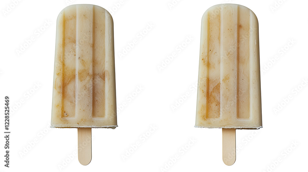 Poster refreshing ice popsicles set on transparent background generative ai