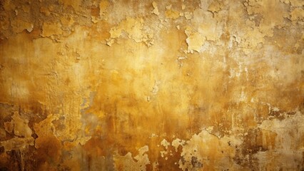 Obraz premium Textured Golden Wall Background Aged, Patinaed Surface with Flaking Paint and Uneven Texture