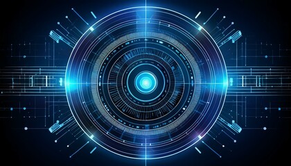 Obraz premium Futuristic Tech Circle Abstract Background