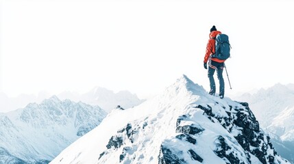 Climbing adventure in snowy mountains outdoor sport winter landscape high altitude