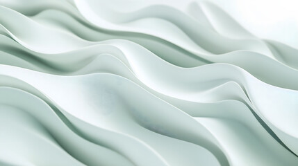 Fototapeta premium Crisp Clean Wavy Line Design in Light Mint Hues Creating a Serene and Modern Aesthetic. Generative AI