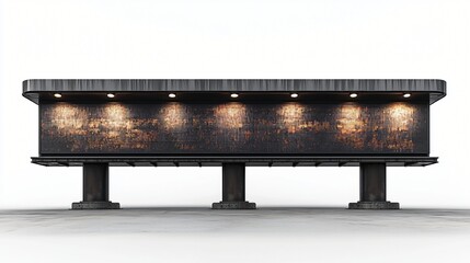 Obraz premium Rusted billboard mockup, urban setting, blank space, advertising