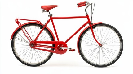 Fototapeta premium Vibrant Red Bicycle Isolated on White Background for Creative Use