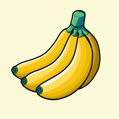 Illustration of half -comb vector design, banana icon, banana logo, very good as a sticker, with a plain background.