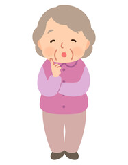 高齢女性　表情ポーズ　シニア　高齢者　後期高齢者