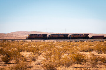 Railway in the desert, train, rail transportation