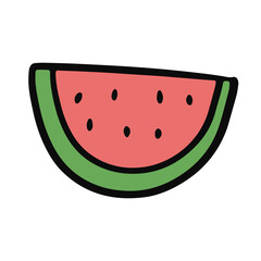 watermelon healthy lifestyle Hand-drawn doodle illustration 
