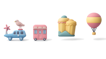 Colorful Location Icons on Clear Background Generative AI