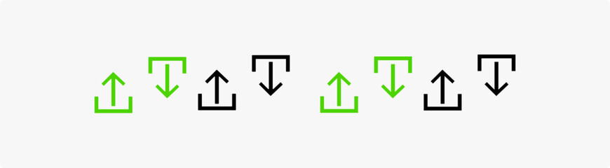Download Icon, upload icon symbol, Download and Upload icon set 