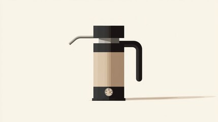 Modern Minimalist Coffee Maker Design with Simple Functional Elements