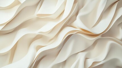 Obraz premium Soft and Elegant Cream Fabric with Gentle Waves and Textures