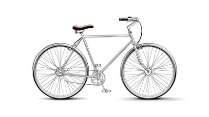 Fototapeta premium Simple Outline of a Classic Bicycle with Brown Seat Design