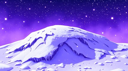 Isekai anime style snowdrift isolated on a transparent background deep ultraviolet hues expressive composition vivid purples high contrast