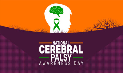  National Cerebral Palsy Awareness Day. This holiday-themed design is perfect for backgrounds, banners, greeting cards, posters with text inscription, and social media posts. Vector illustration.