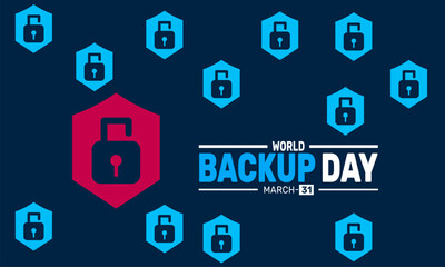 World Backup Day. March 31. This holiday-themed design is perfect for backgrounds, banners, greeting cards, posters with text inscription, and social media posts. Vector illustration.
