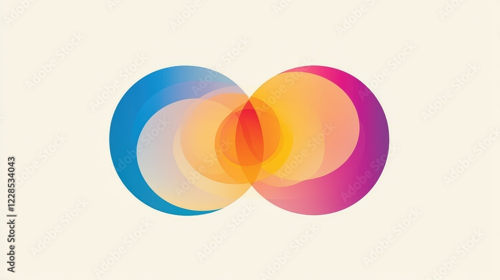 Poster vibrant colorful overlapping circles with soft gradient effects