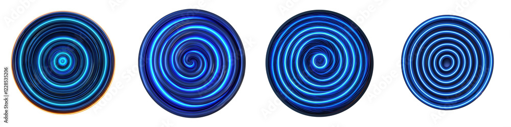 Poster mesmerizing spiral patterns in vibrant shades of blue creating a captivating abstract design that sh