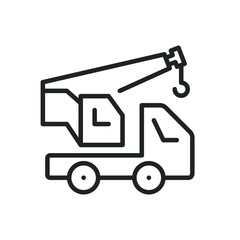 Heavy vehicle line icons. Editable stroke and Perfect pixel on transparent backgroun