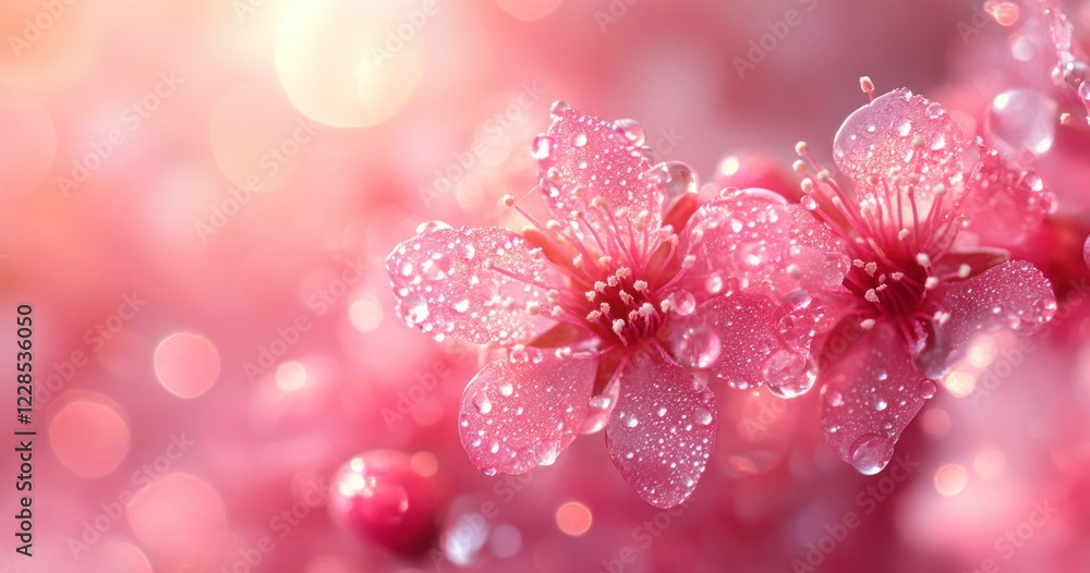 Poster Pink Bokeh Sparkle Soft Abstract Background