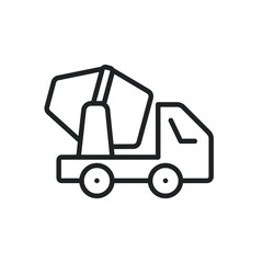 Heavy vehicle line icons. Editable stroke and Perfect pixel on transparent backgroun