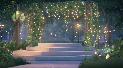 Enchanted Evening: A Serene Garden Ceremony Setting