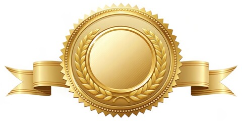 A golden badge with a satisfying seal attached to it