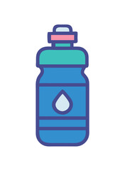 Water bottle hydration fitness sports equipment icon