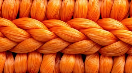 Fototapeta premium Closeup of an intricate orange braid hairstyle, a detailed look at texture, color, and design