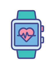 Smartwatch fitness tracker heart rate monitor icon